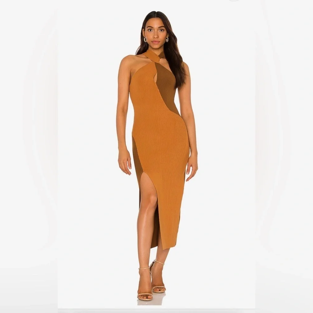 Nicholas Aegle Knict twist front halter midi dress for women - Picture 7 of 7